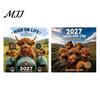 Office Schedule Organizer 2027 Funny Highland Cow Wall Calendar, Cute Farm Animal 12 Month Calendar Scottish Hanging Planner for Rustic Home Decor
