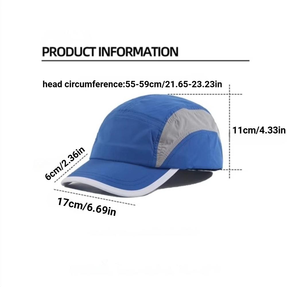 5 Panel Short Brim Waterproof Quick Dry Cap - Vintage Mesh Plain Outdoor Hat, for Men Women Running Camping