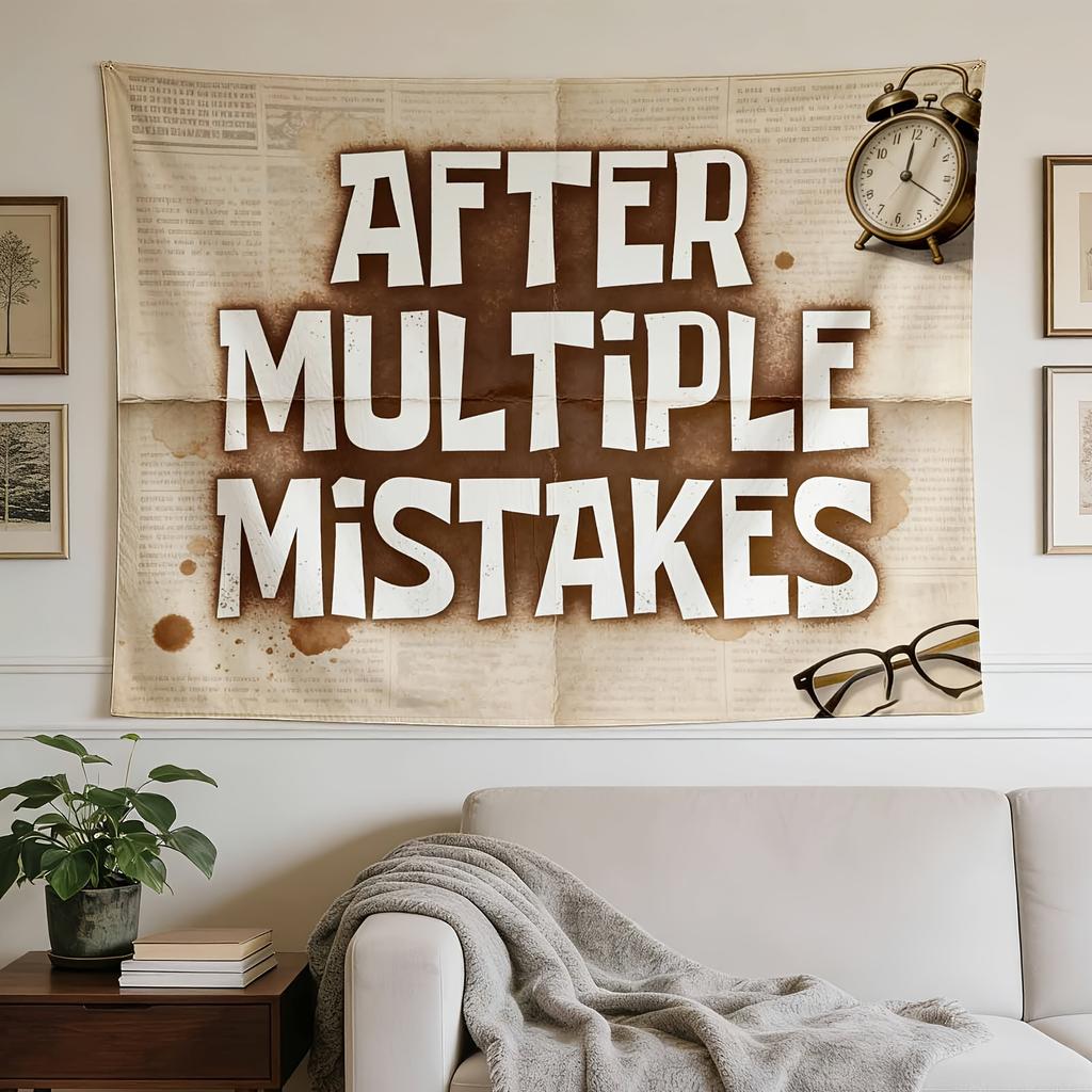 Horizontal Retro Newspaper Tapestry Wall Hanging - Grunge Style Suitable for Homes, Dorms, Bedrooms - Vintage Wall Decor with Horizontal Print - Fabri