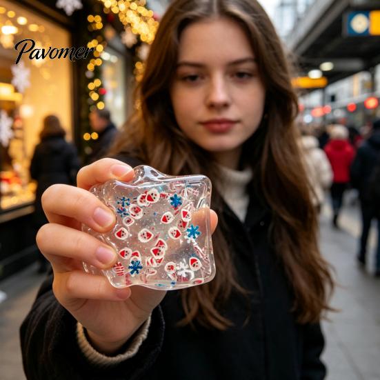 Stress Relief Cube Toys Christmas for Anxiety Relief, Clear Squeeze Fidget Transparent Toy Toy, Soft Stretchy Sensory Party Favors Stocking Stuffers