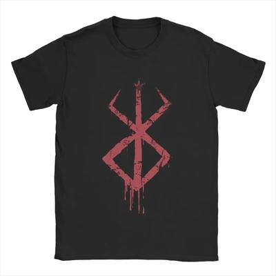 Men's Anime Brand Of Sacrifice Symbol T Shirt 100% Cotton Tops Vintage Short Sleeve Round Collar Tees Unique T-Shirts