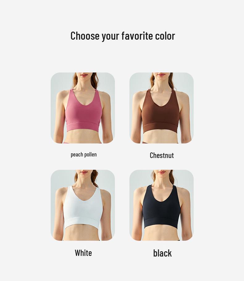 Women's Summer Sports Camisole: Shockproof Yoga Bra with Stylish Back Design