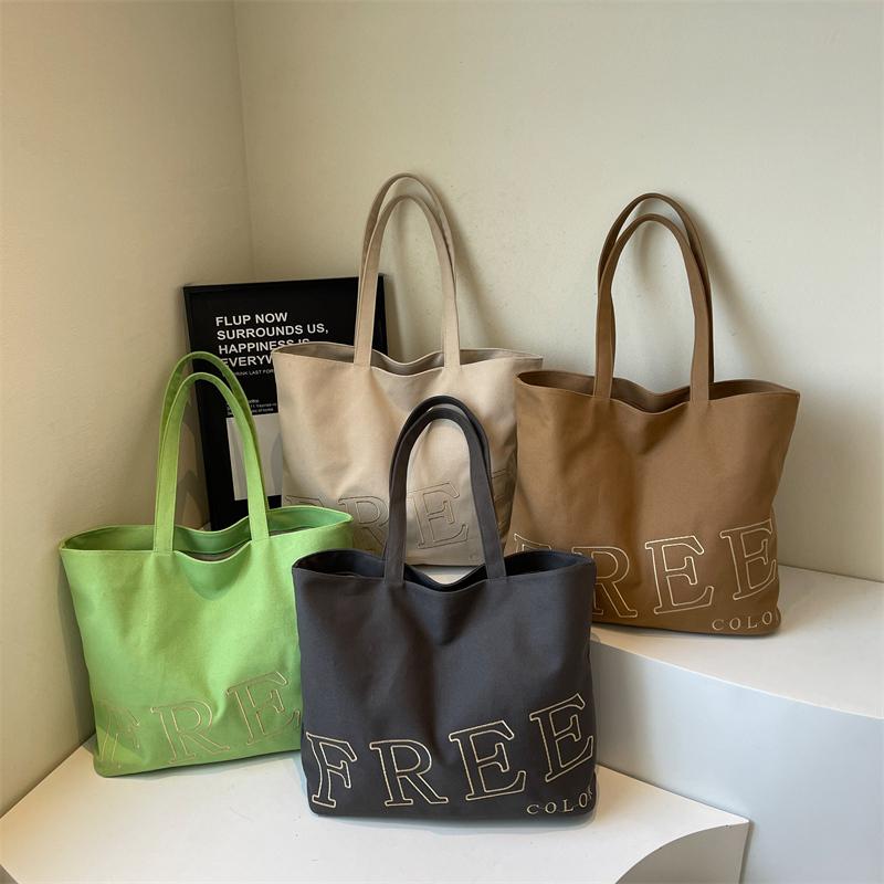 Letter Print Shoulder Bag Women's Large Capacity Tote Bag