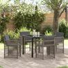 VidaXL 5-Piece Garden Dining Set with Cushions Poly Rattan Grey 3380777