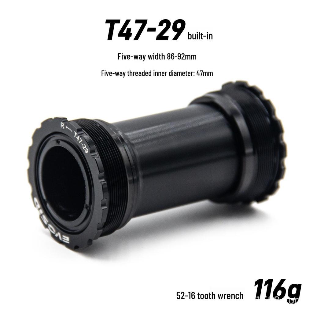 EVOSID T47 Threaded Bottom Bracket, 24/29mm for 68/86mm MTB/Road Bike, Integrated Bearings