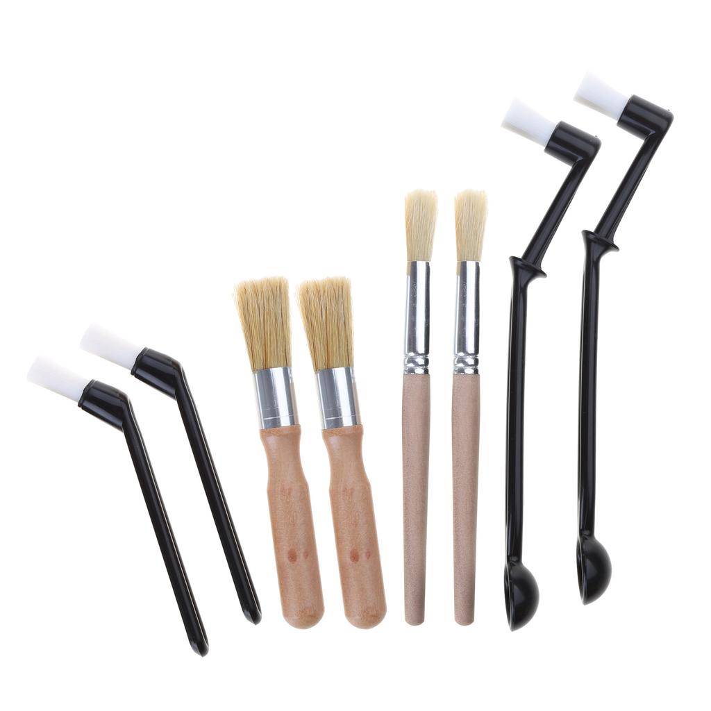 4pcs Coffee Brush Set Espresso Brush Kit Include Wooden Coffee Grinder Machine Cleaning Brush and Nylon Espresso Brush