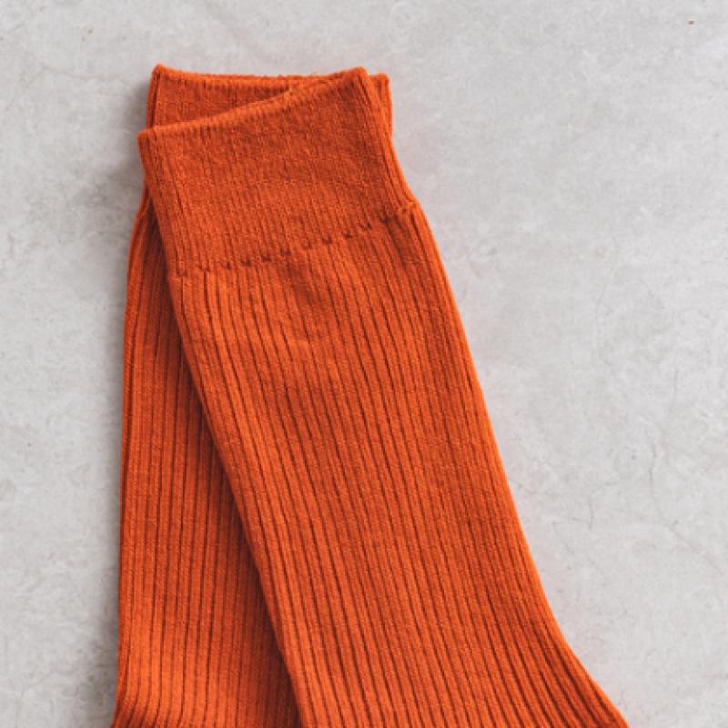 Monfoot Herr Ribbade Långhalsstrumpor Orange