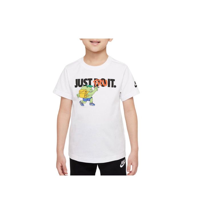 

Nike Cartoon Print Round Neck Short Sleeve T-Shirt Kids Tops White DX7623-100 M