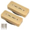 Musiclily Pro P90-BLA Alnico 5 P90 Soapbar Pickups, Single Coil, Neck and Bridge Pickup Set for Electric Guitars, Cream