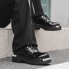 2024 New British Platform Leather Shoes Trendy Men's Iron Head Derby Shoes Niche Ins Casual Shoes 3204-J