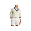 Polo Ralph Lauren Ss24 Striped V-Neck Pullover Sweater Men sweater Cream MNPOSWE16821456-101