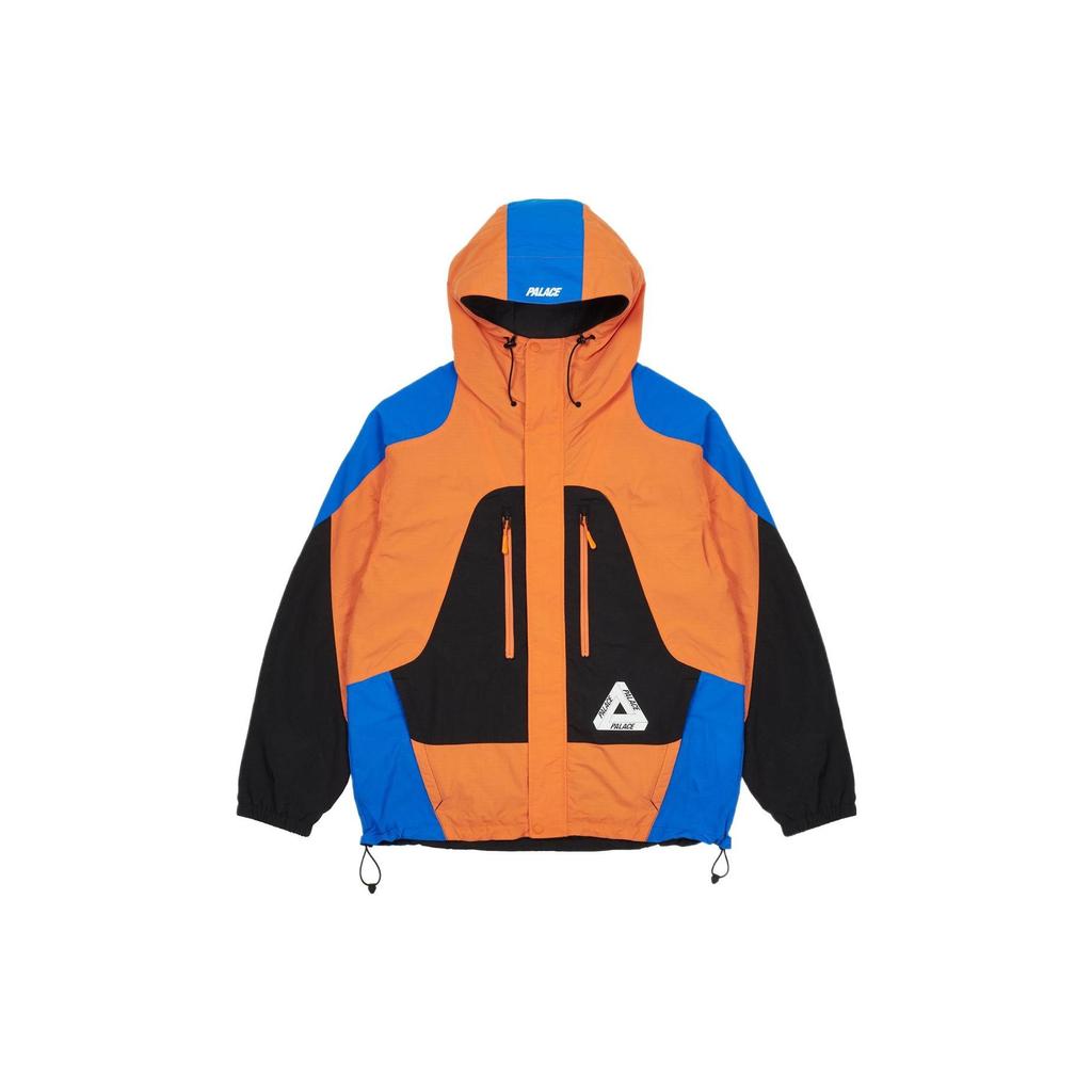 Palace SS22 Patchwork Zip Hooded Windbreaker Jacket Unisex Outerwear Orange Black Blue P21JK039