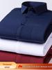Men's Plus Size White Winter Warm Stretch Shirt - Velvet-Lined, Thickened, Wrinkle-Resistant Workwear