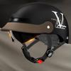 Motorcycle Half Helmet Scooter Helmet With Sun Visor Quick Release Head Protector For Women Men Cycling Skateboard Motorcycle