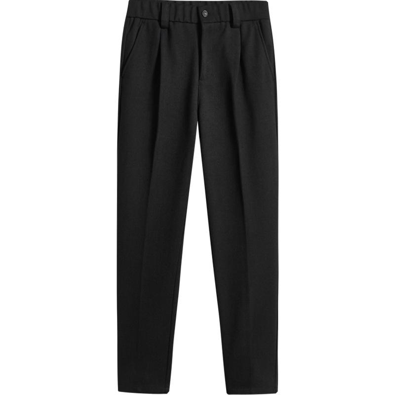 High-end Woolen Pants Men's Autumn and Winter Korean Style Small Trousers Men's Slim Drape Straight Casual Casual Suit Pants
