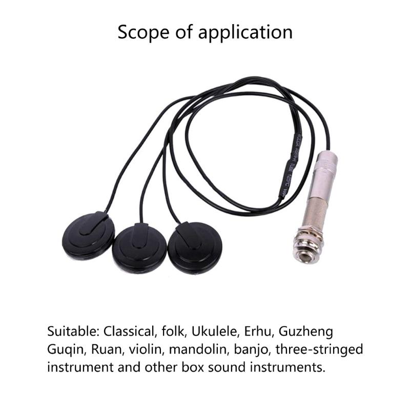 Acoustic Guitar Passive Pickup Stable Contact Microphone Transducer Self Adhesive Piezo Pickups for Violin Ukulele Banjo