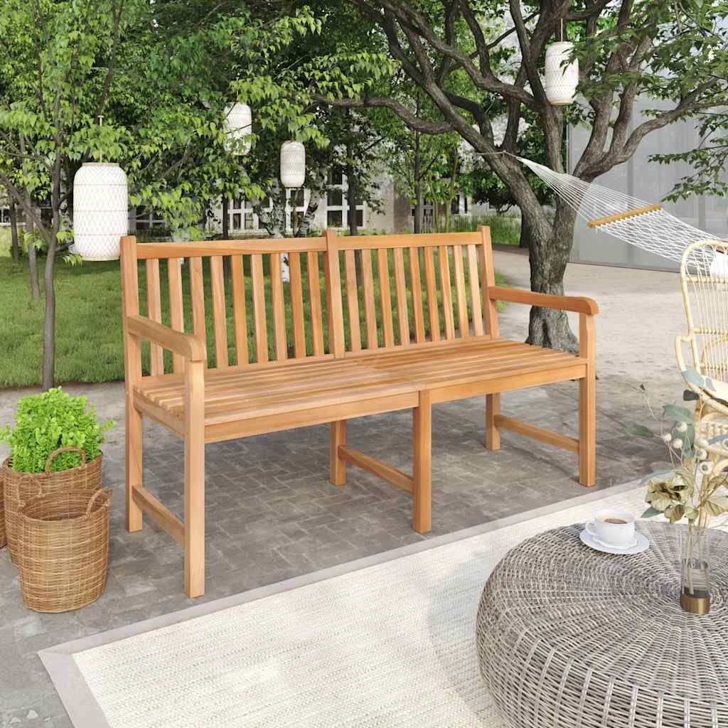 vidaXL Gartenbank 150 Cm Massivholz Teak