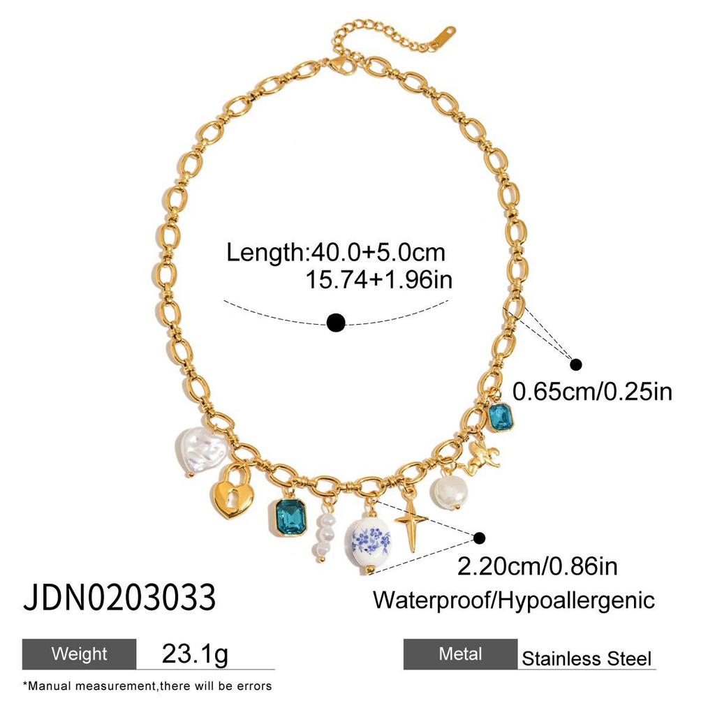 Titanium Steel Shell Necklace - Luxurious and High-end Beach Vacation Style Collar Chain - Stainless Steel Accessory