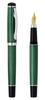 Xezo Incognito Fountain Medium Forest Green Layered Pure Platinum Handcrafted Guilloche Limited Edition Pen, Nib, Lacquer, Plated, & Stamped,