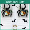 Spider Wood Sign Door Hanger With Faux Flowers For Halloween Yard Decor