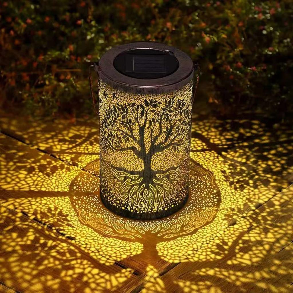 Solar Outdoor Hanging Lights, Dragonfly Hollow Decorative Lights, IP65 Waterproof Courtyard LED Garden Lights, Exquisite Courtyard