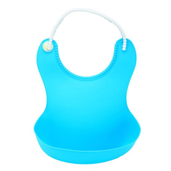 Baby Cute Solid Color Leak-Proof Silicone Drinking Eating Bib Feeding Apron