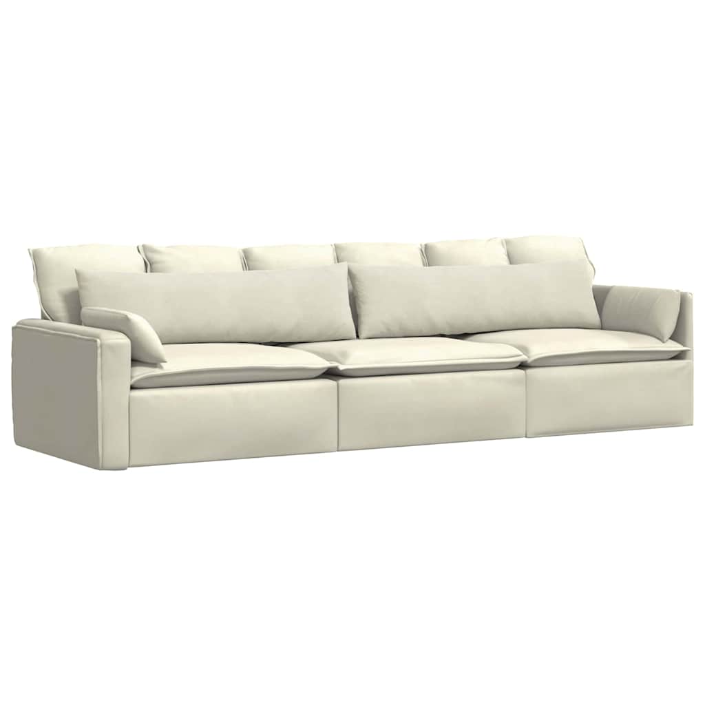 Sofa Cushions 2 Pcs Cream 145 X 40 Cm Cord Fabric