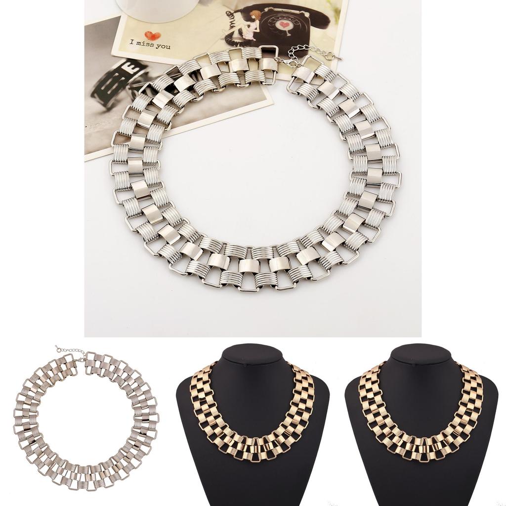 Contemporary Metal Necklace With Geometric Design And Water Chain For Men Women