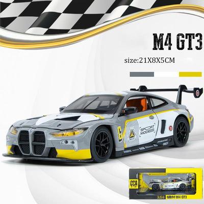 1/24 Scale M4 Alloy Model Car for Kids, Diecast Metal, Racing Car Toy, Sound Light, Boy Gift Collection