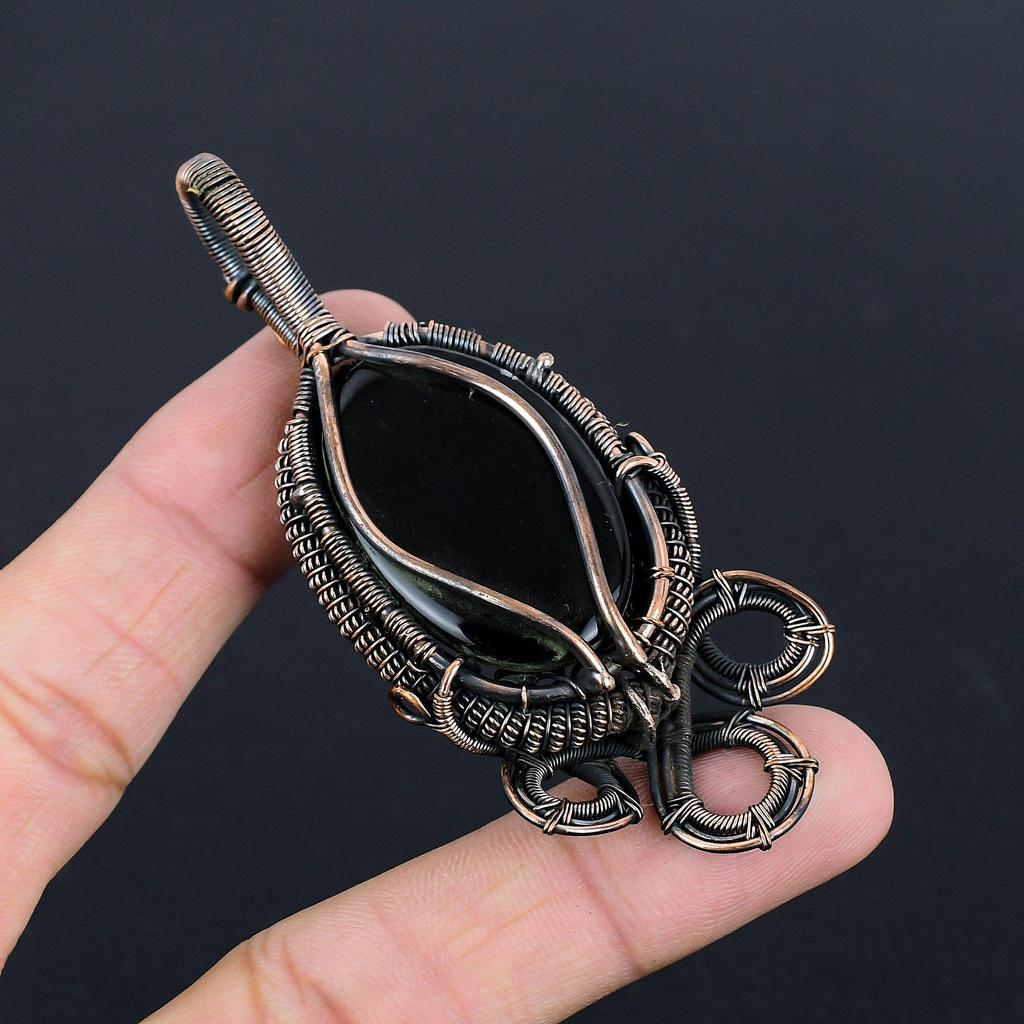 Australian Triplet Opal 999 Copper Wire Wrapped Pendant, Handmade Gemstone Jewelry Pendant Gift For Birthday