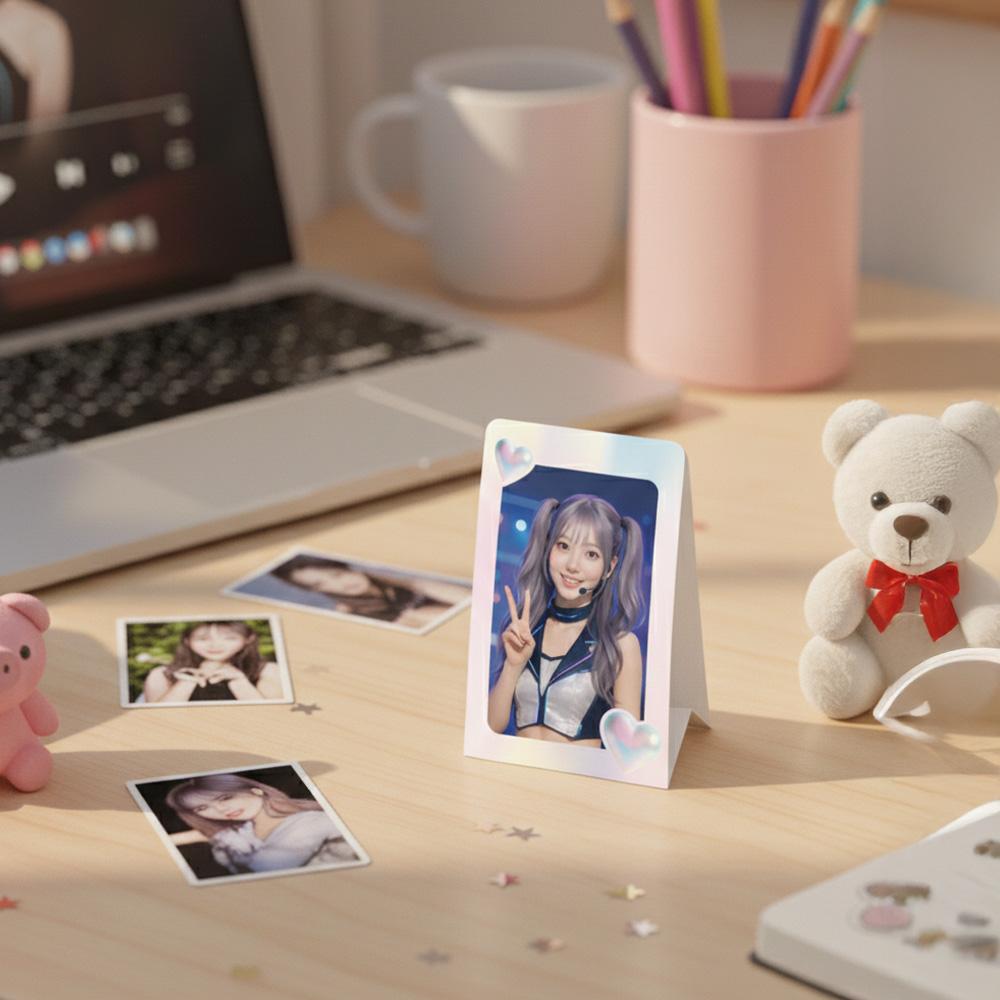 SIXKSHOP Double-Sided Photocard Stand Frame – K-POP Photo Holder 3EA