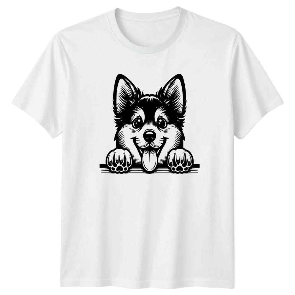Happy Dog Peeking Dogs Animals Unisexs TShirt Unisexs Tee Graphic Unisex Top S