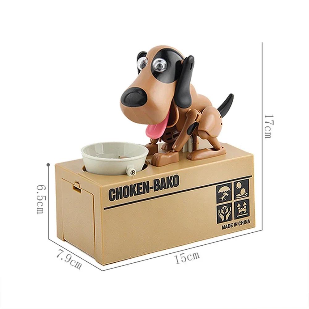 Creative New Cartoon Cute Dog Electronic Robot Piggy Bank Plastic Automatic Coin Storage Box Children's Gift Desk