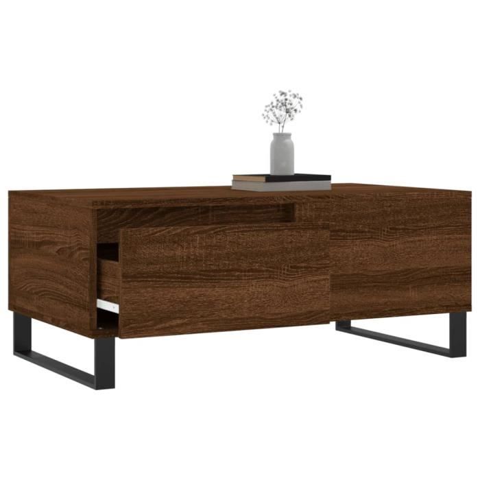 VidaXL Table basse Chêne marron 90x50x36,5 cm Bois d'ingénierie 830819
