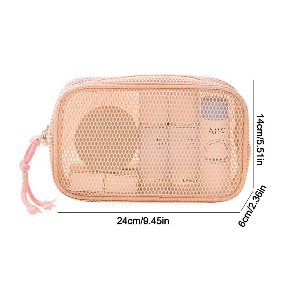 Atmungsaktive Netztasche für Toilettenartikel, tragbar, große Kapazität, Reise-Make-up-Organizer für Frauen