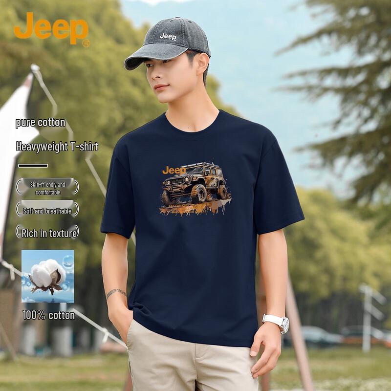 

JEEP Men s Summer Outdoor Round Neck T-Shirt M