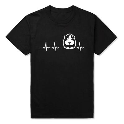 Guinea Pig Heartbeat Custom Printed T Shirts Mens Short Sleeve Top Summer Fashion ONeck T Shirt Cotton Funny Male Clothing