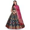 Lehenga choli semi-cousu jacquard pour femmes PURVAJA (Amayra-Rama_Rama_Taille Unique)