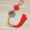 Feng Shui Alloy Bagua Mirror Pendant with Zodiac Signs & Taiji Symbols