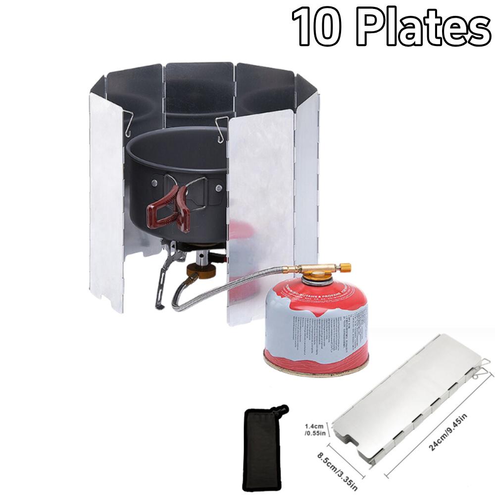 8//9/10/16 Plates Camping Stove Windscreen Aluminum Alloy Folding Stove Windscreen Ultralight Windproof Screen Windshield