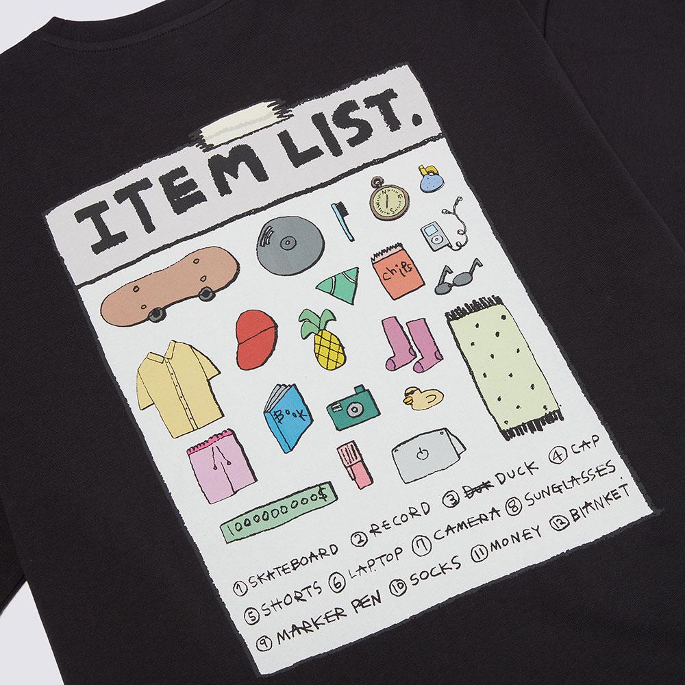 Vans Asian Artist Series Comfortable Fashionable Simple Versatile Short Sleeve T-Shirt Unisex Tops Black VN000QF4BLK1