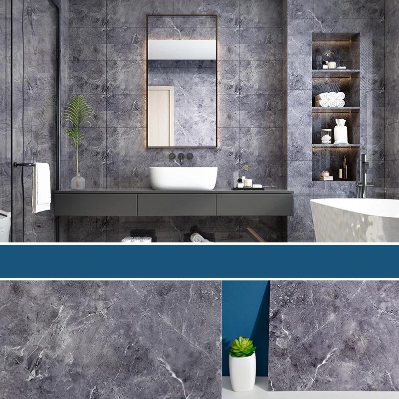 10pcs Wall Stickers Self Adhesive Waterproof Marble Floor Sticker Bathroom Living Room Wall Paper Renovation Decals Ground Decor