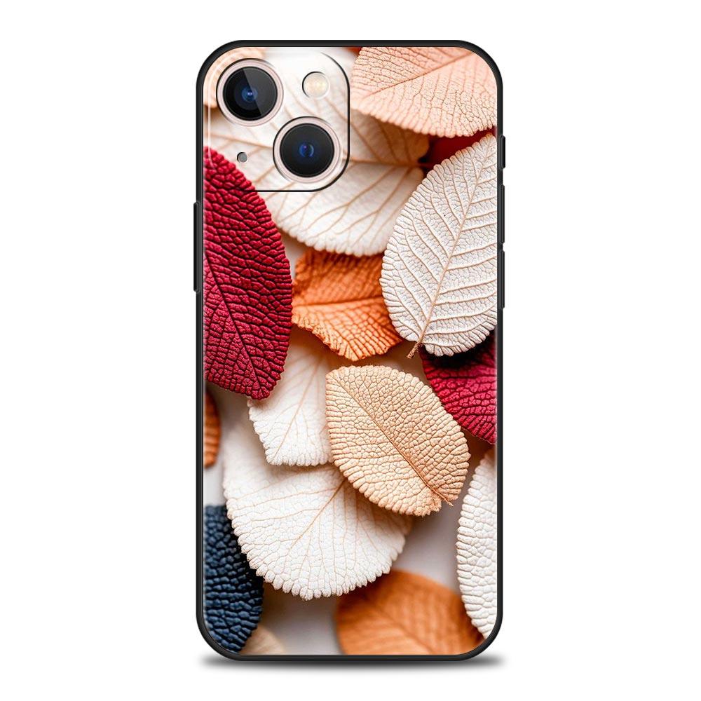 

Мультяшный чехол-накладка с листьями для iPhone 17 16 15 14 13 12 Pro Max 11 Pro Max 17 AIR Plus Ударопрочный мягкий ТПУ корпус Fundas Capas iPhone 15 Plus