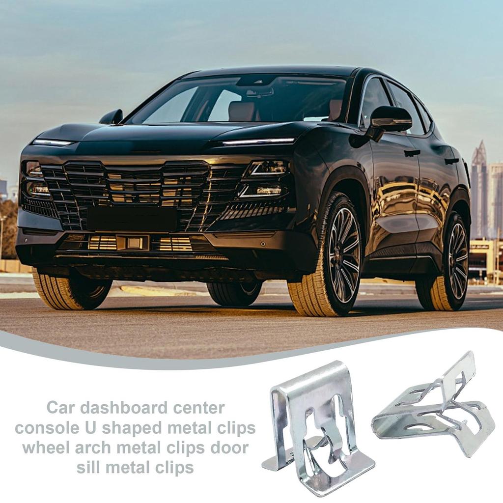 10Pcs Universal U-Shape Trim Panel Clips, Dashboard Fastening Buckle Kit for Automotive Interior, Car Moulding Repair Accessory