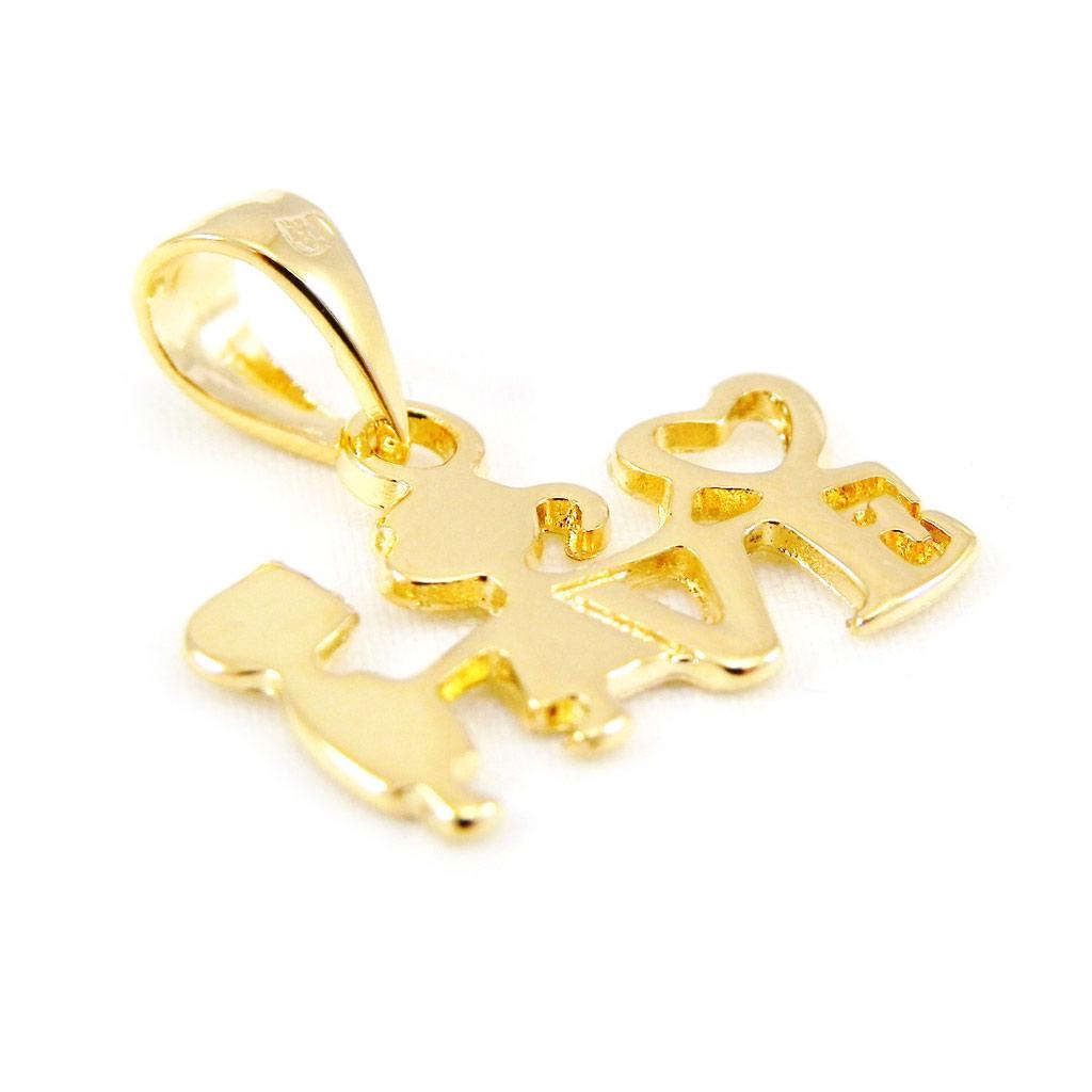 Les Trésors De Lily [G1689] - Gold Plated Pendant 'The Kiss'