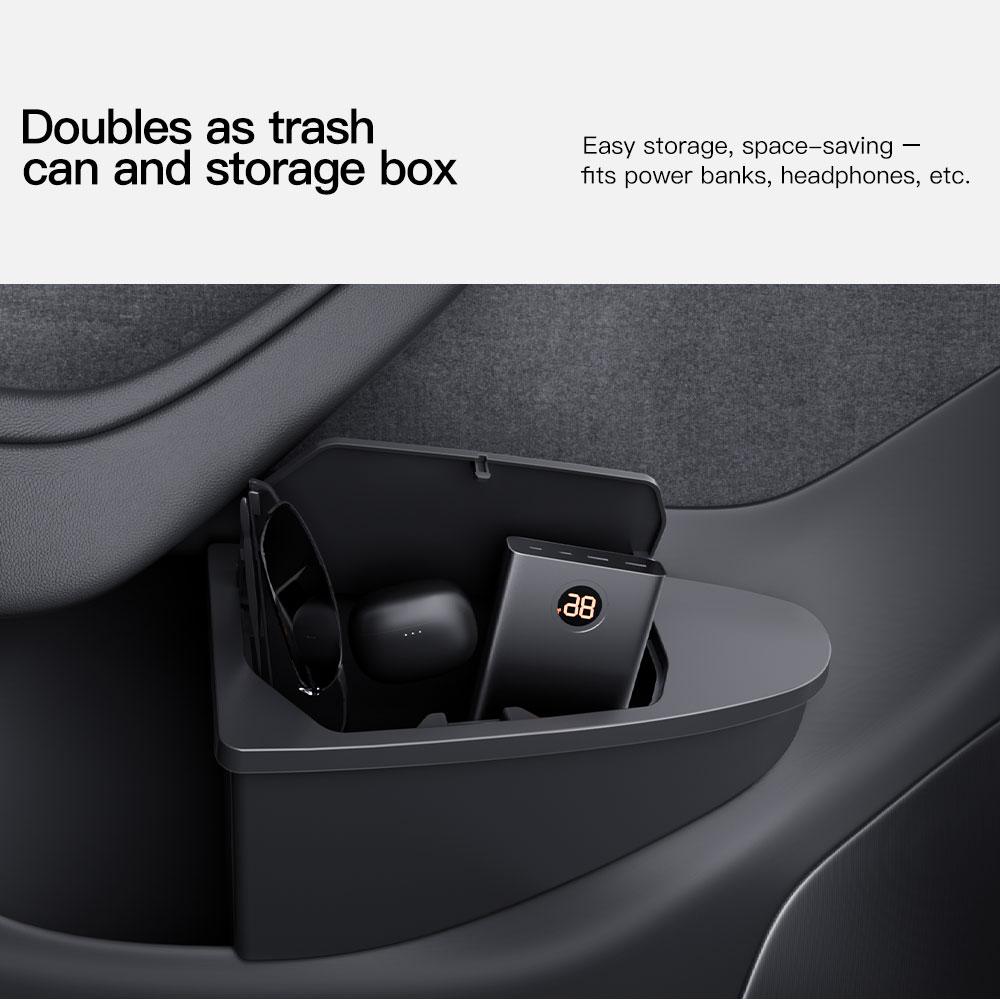 YZ Front Door Storage Trash Can for Tesla Model Y Juniper 2025 Car Door Storage Box Multi Functional Storage Box Car Accessories