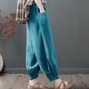 Vintage Harajuku Loose Cotton Linen Bloomers Pants Women Summer Oversize High Waist Elastic Korean Pockets Y2k Pants