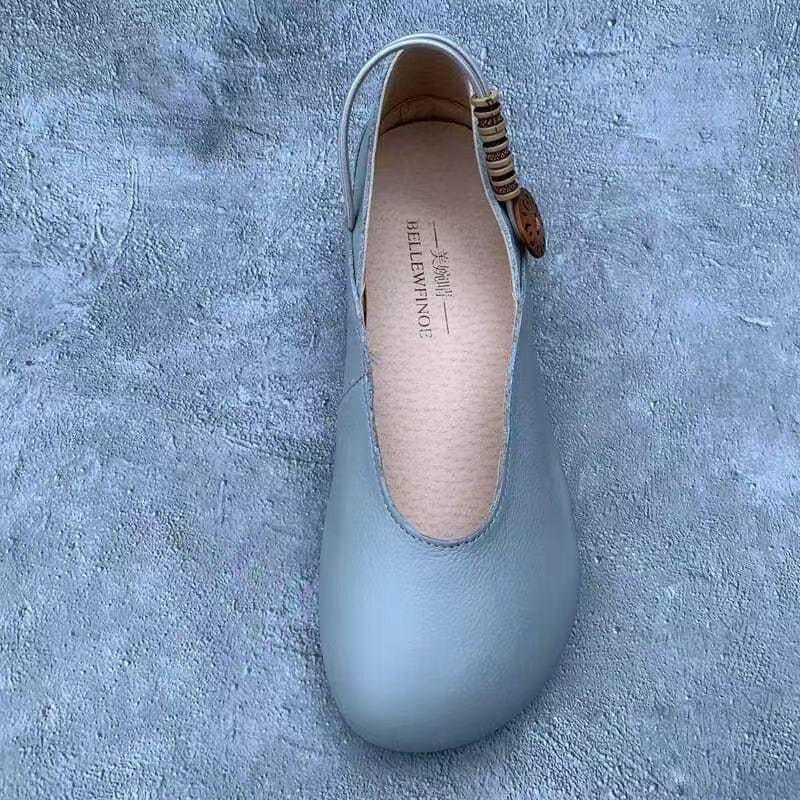 Retro single shoes women's summer and autumn new Harajuku casual Doudou shoes flat bottom one-word buckle Mary Jane shoes