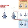 Christmas Cartoon Snowman Acrylic Earrings With Silver Pins For Men And Women