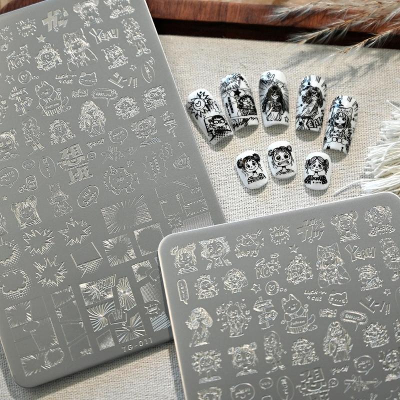 Sturdy Stainless Steel Nails Stamp Plate with Detailed Pattern for Home Nails Designs Applications